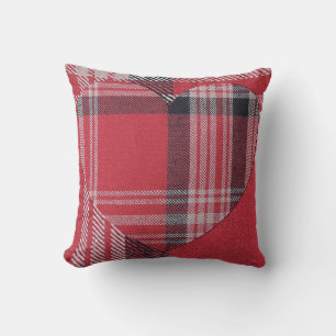 Cojín Decorativo Corazón rojo doble plagado