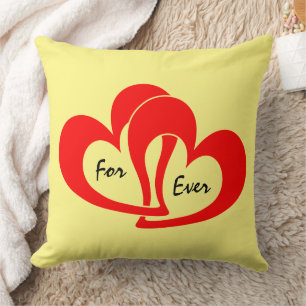 Cojín Decorativo Corazón Rojo Por Siempre Día de San Valentín Perso