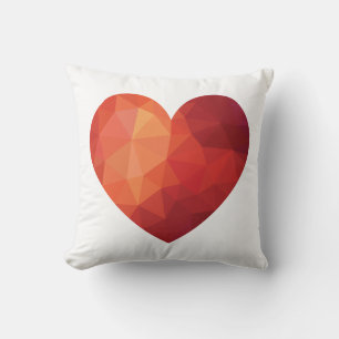 Cojín Decorativo Corazón rojo y azul del origami moderno