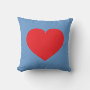 Cojín Decorativo Corazón Rojo y Corazón Rojo Reversible