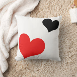 Cojín Decorativo Corazón rojo y negro