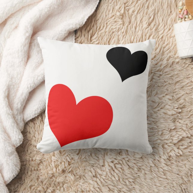 Cojín Decorativo Corazón rojo y negro (Manta)