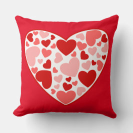 Cojín Decorativo Corazón Rojo Y Rosa De San Valentín En El Corazón