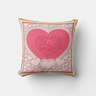 Cojín Decorativo Corazón Rosa Elegante Feliz Día de San Valentín co