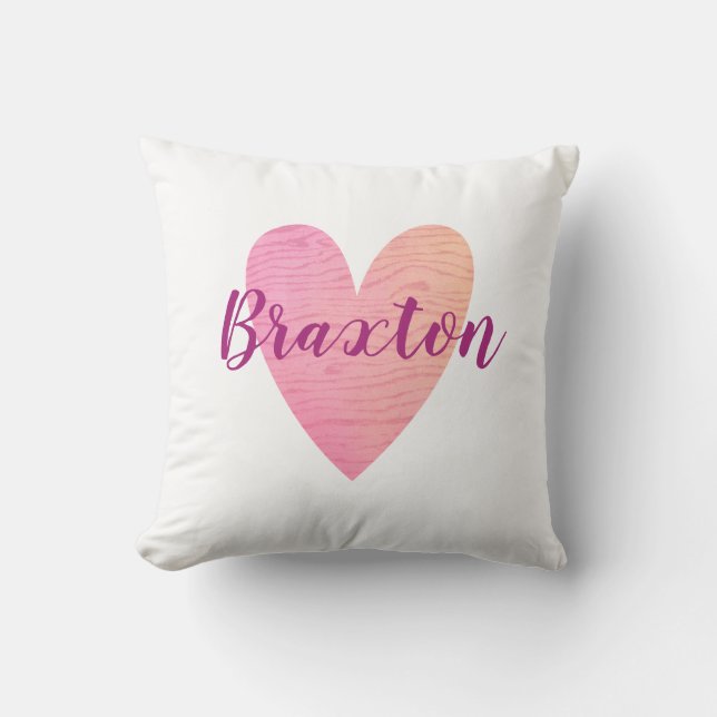 Cojín Decorativo Corazón rosa lindo de San Valentín (Anverso)