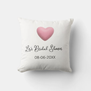 Cojín Decorativo Corazón rosa pastel retro fecha de despedida de so