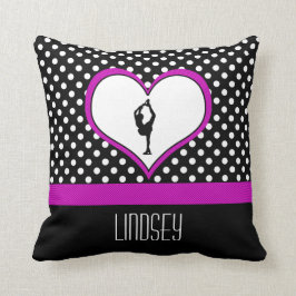 Cojín Decorativo Corazón rosado con con clase patinaje artístico