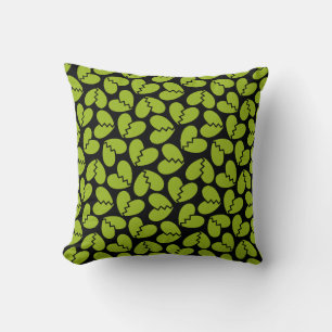 Cojín Decorativo Corazón Roto Corazón Verde Halloween de Corazones