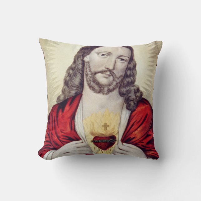 COJÍN DECORATIVO CORAZÓN SAGRADO DE JESÚS (Anverso)