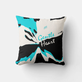 Cojín Decorativo "Corazón suave" Inspirador en negro Aqua Beige