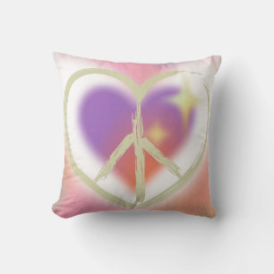 Cojín Decorativo Corazón Tie Dye Símbolo de Paz