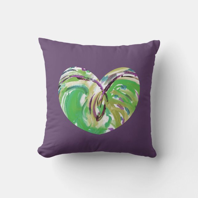 Cojín Decorativo Corazón Verde de Alegría Pillow (Anverso)