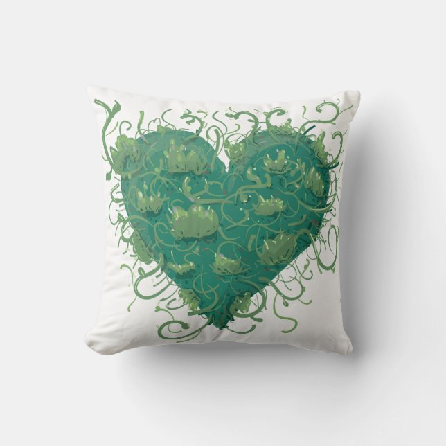 Cojín Decorativo Corazón verde interior (Anverso)