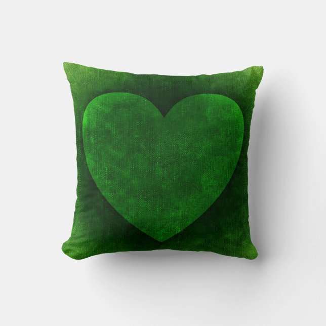 Cojín Decorativo Corazón Verde Joya (Anverso)