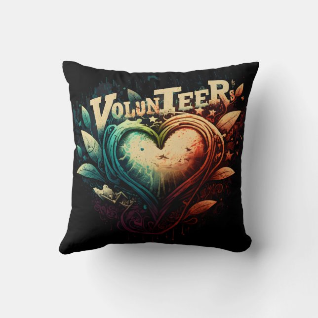 Cojín Decorativo Corazón voluntario (Reverso)