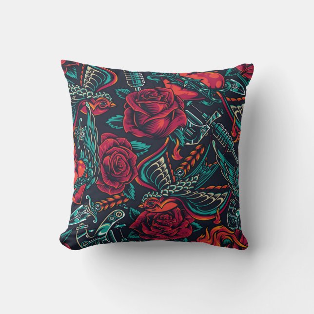 Cojín Decorativo corazón y pájaro  (Anverso)