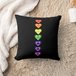 Cojín Decorativo Corazones arcoíris