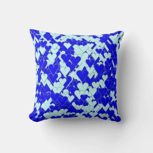 Cojín Decorativo Corazones azules flotantes
