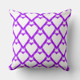 Cojín Decorativo Corazones blancos morados