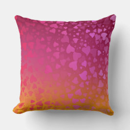 Cojín Decorativo Corazones Caídos Rosa Naranja