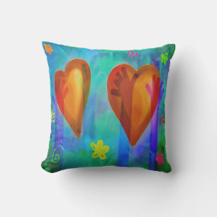 Cojín Decorativo Corazones coloridos para el Día de la Madre