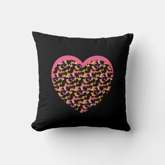 Cojín Decorativo Corazones con Estampado de Animales  (Anverso)
