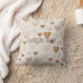 Cojín Decorativo Corazones crema y marrones