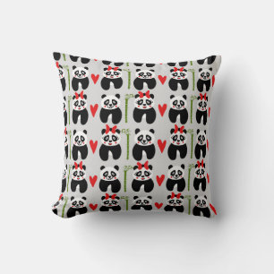Cojín Decorativo Corazones Cute Pandas: Patrón de niños