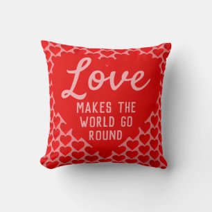 Cojín Decorativo Corazones de amor - El amor hace que el mundo gire