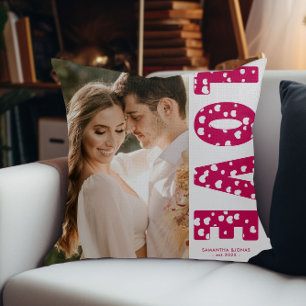 Cojín Decorativo Corazones de amor rosados Parejas Foto San Valentí