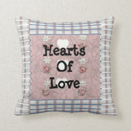 Cojín Decorativo Corazones de amor tres