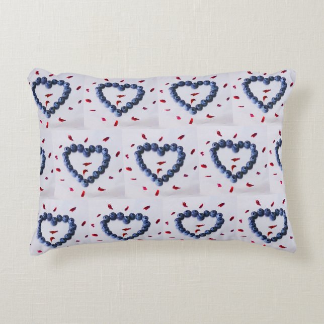 Cojín Decorativo Corazones de arándano lindos (Anverso)