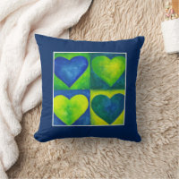 Corazones de color azul verde arte del corazón