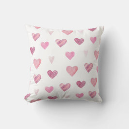 Cojín Decorativo Corazones de color de agua