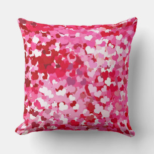 Cojín Decorativo Corazones de Confeti Rosa