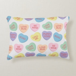 Cojín Decorativo Corazones de conversación de golosinas de Día de