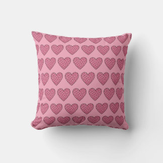 Cojín Decorativo Corazones de estampado de guepardo rosa