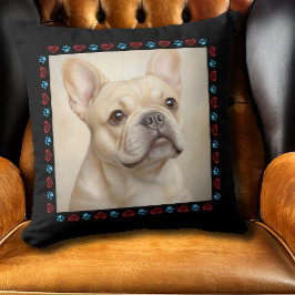 Cojín Decorativo Corazones de foto de perro personalizada Bordes ne