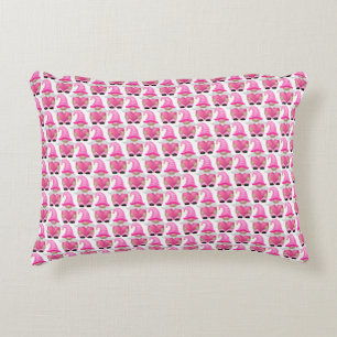 Cojín Decorativo Corazones de gnomos rosados bosque escandinavo lin