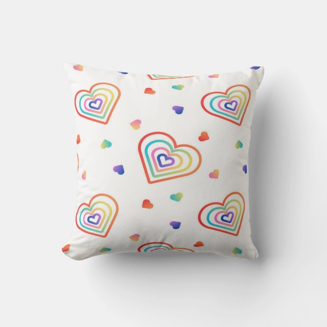 Cojín Decorativo corazones de gradación (Anverso)