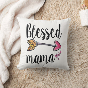 Cojín Decorativo Corazones de Mamá Bendita Regalo Boho de Flecha pa