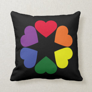 Cojín Decorativo corazones de orgullo LGBT