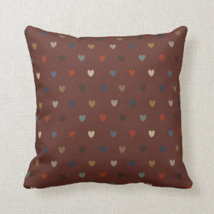 Cojín Decorativo Corazones de polka en marrón kilim