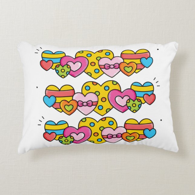 Cojín Decorativo Corazones de San Valentín (Anverso)