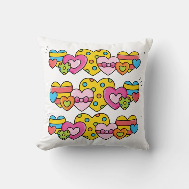 Cojín Decorativo Corazones de San Valentín (Anverso)