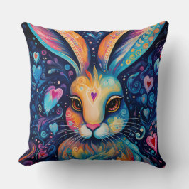 Cojín Decorativo Corazones de sueño de San Valentín: conejo de dood