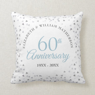 Cojín Decorativo Corazones del 60 aniversario de su foto Boda