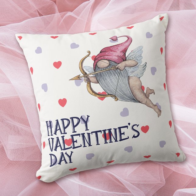 Cojín Decorativo Corazones divertidos Valentine Cupido Gnome (Subido por el creador)