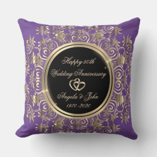 Cojín Decorativo Corazones Dorados Chic Girar 50 Aniversario de Bod