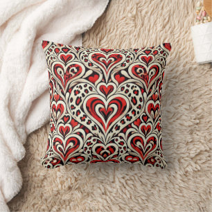 Cojín Decorativo Corazones Dulces Rojos
